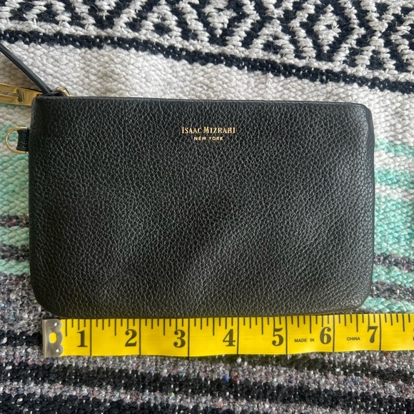 Isaac Mizrahi Black Leather Wristlet - Picture 3 of 6